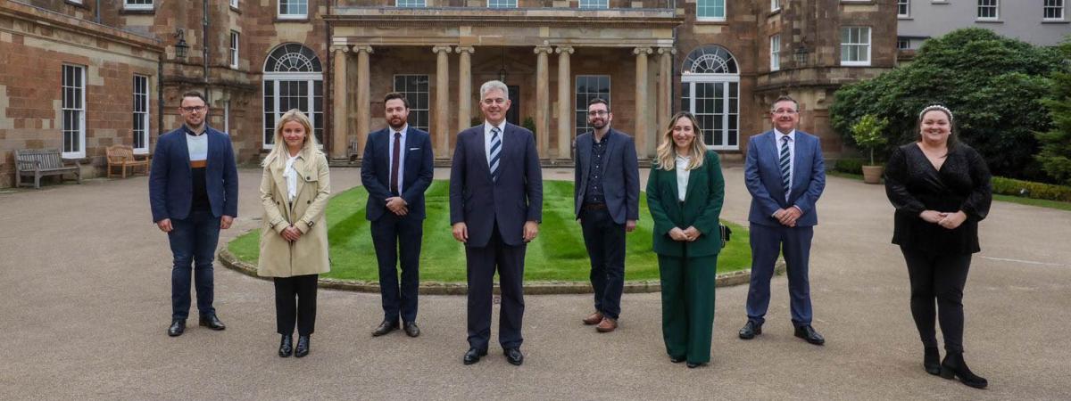 Secretary of State for Northern Ireland Brandon Lewis (centre) met with some of the 10 emerging young leaders from Northern Ireland selected for British Council’s Future Leaders Connect programme at Hillsborough Castle recently