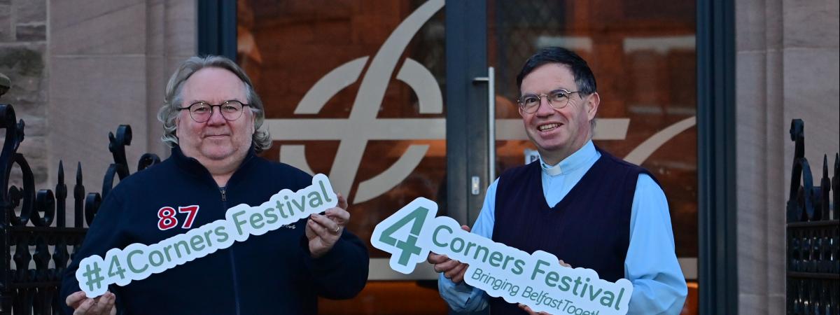 Co-founders Reverend Steve Stockman and Father Martin Magill. Photo by Pacemaker. 