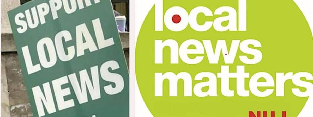 Support local news banner and logo from NUJ (National Union of Journalists)