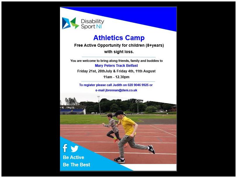 Athletics Camp for Children with Sight Loss