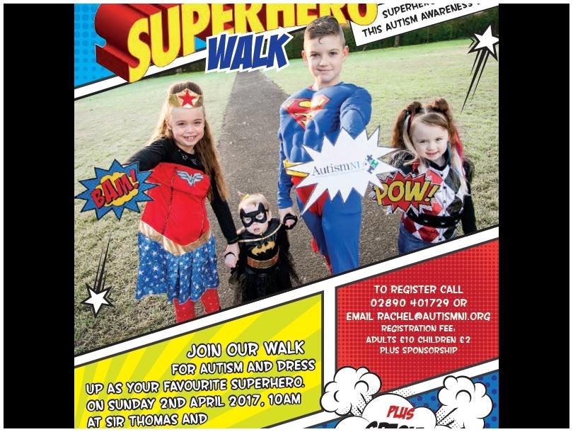 Sponsored Superhero Walk for Autism Awareness Day