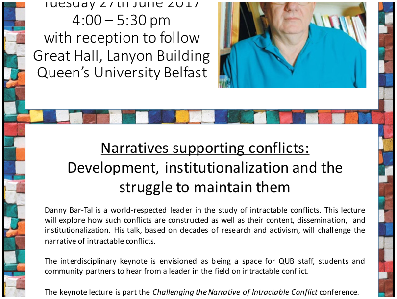 Narratives supporting conflicts:  Development, institutionalization and the struggle to maintain them