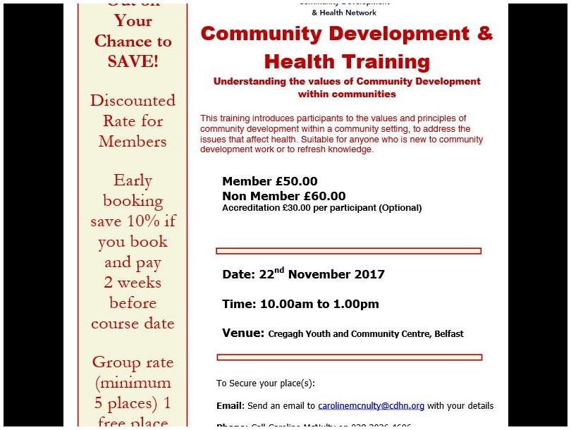 CDHN's Community Development & Health Training - Belfast