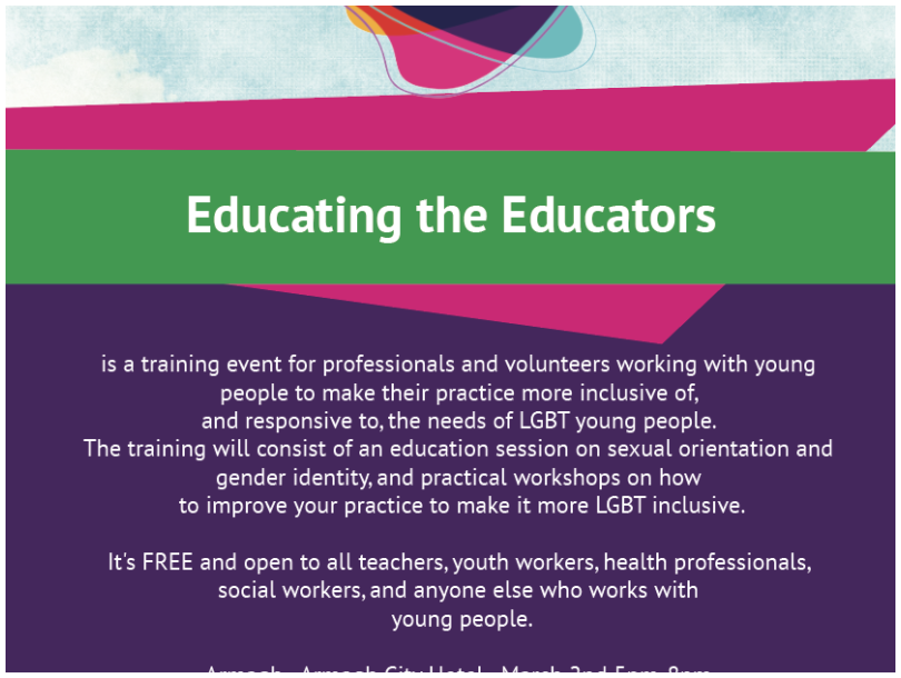 Educating the Educators LGBT Training Event - Derry/Londonderry