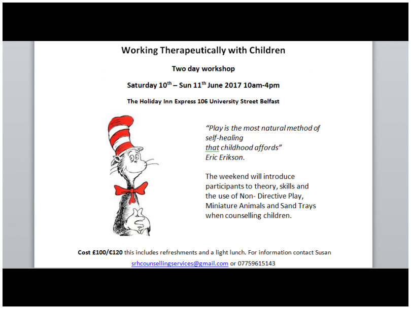 Working Therapeutically with Children: A 2 day theory and skills based training event