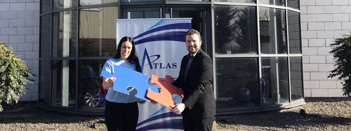 Richard Simpson, Atlas Managing Director, launches partnership with Sarah-Jayne Cassells from Autism NI