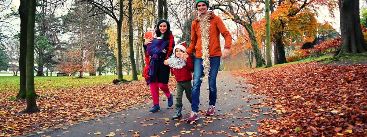 Jude Govett with his mum Carole, dad Ollie and little sister Winnie are taking part in the Cancer Focus NI Tinsel Tiptoe to raise funds for the charity's much-needed counselling service.