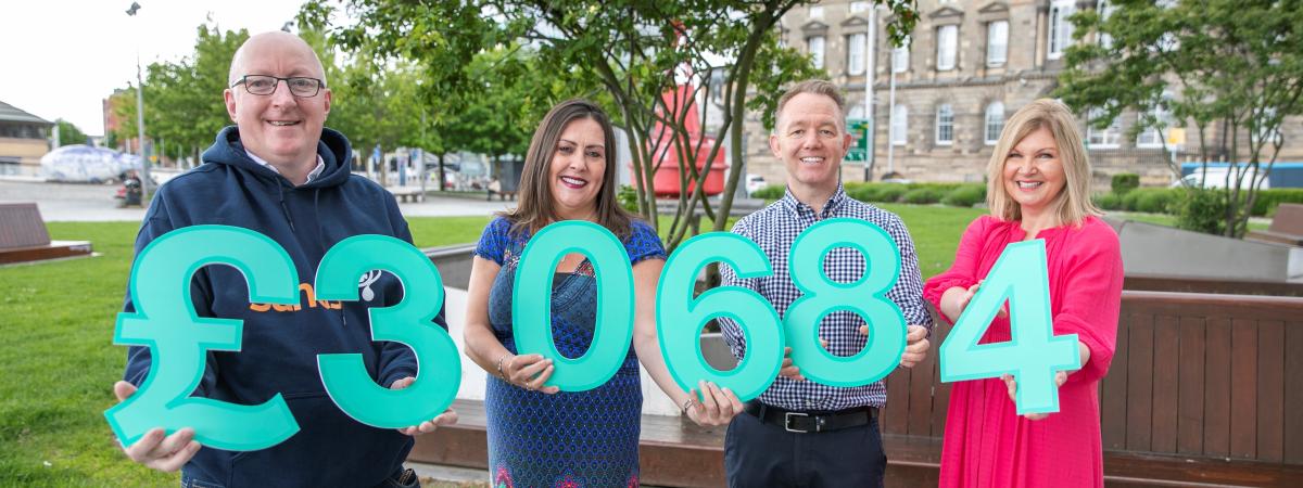 Celebrating a successful partnership which raised £30,684 for the work of pregnancy and baby loss charity, Sands are (L-R) Steven Guy, Regional Co-ordinator, Sands NI with members of A&O’s PBCI Committee – Carol Stewart, Gary Tearle and Pauline Wylie.