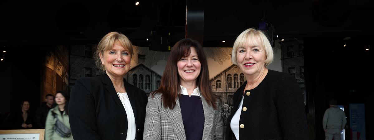 Judith Owens Chief Executive of Titanic Belfast, Kerrie Sweeney Chief Executive of Maritime Belfast Trust, and Dr Marie-Thérèse McGivern Chair of Maritime Belfast Trust.