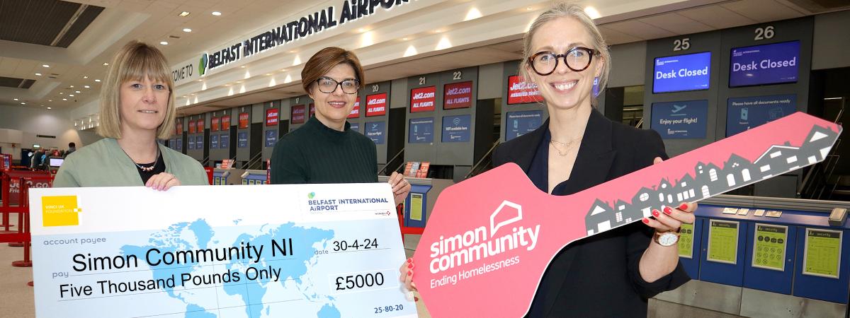 Jaclyn Coulter, Human Resources Manager, Belfast International Airport, Deborah Harris Public Relations and Marketing Manager, Belfast International Airport and Harriett Roberts, Director of Growth and Engagement, Simon Community NI.