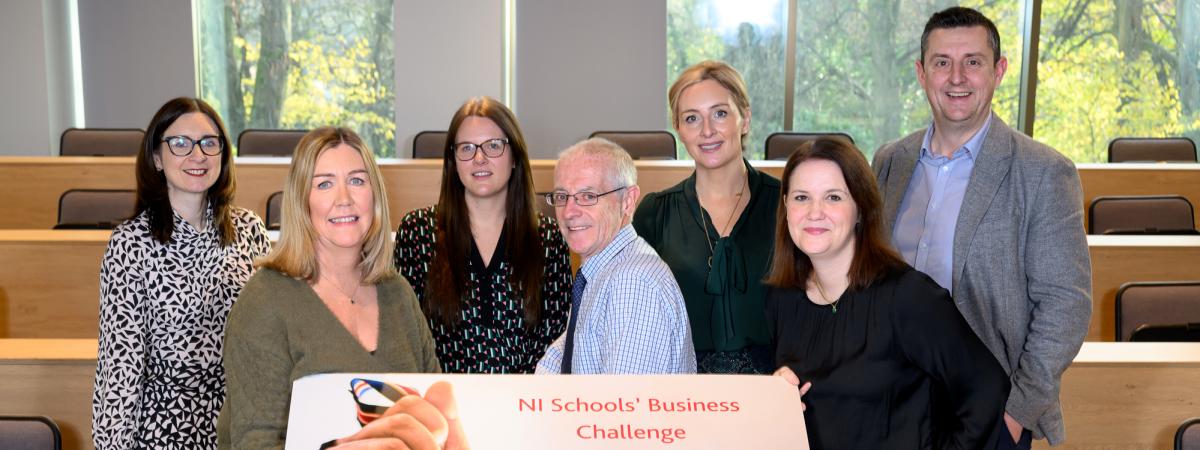 Pictured at Queen’s Business Hub is (L-R): Dr Danielle McConville, Head of Department for Accounting of Queen's Business School; Bronagh Luke, Head of Corporate Marketing at Henderson Group; Kristina Hyland, Audit Director at BDO NI; Ciaran Connolly, Professor and Deputy Head of Queen’s Business School; Claire Scott McAteer, Senior Lecturer at Queen’s Business School; Laura Jackson, BDO NI Partner and Head of Audit; and Billy Moore, Group Financial Director at Henderson Group.