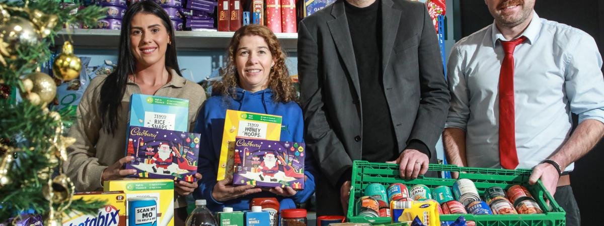 Pictured (L-R) is Dundonald Foodbank co-ordinator Carol Izzard, Choice Housing Area Manager Courtney Watton, Jonny Currie (Trussell’s Network Lead in Northern Ireland) and Choice Housing’s Financial Inclusion Manager Aidan McCrea.