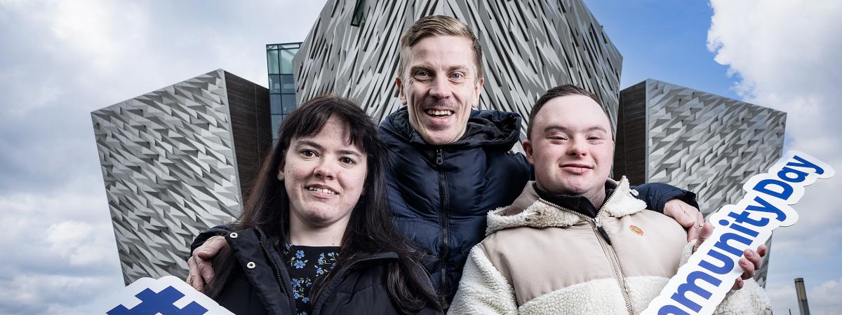 Four G Day Opportunity Service members outside Titanic Belfast