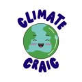 Smiling globe with text "Climate Craic"