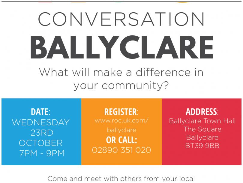 Join us on 23rd October for the Ballyclare ROC Conversation!