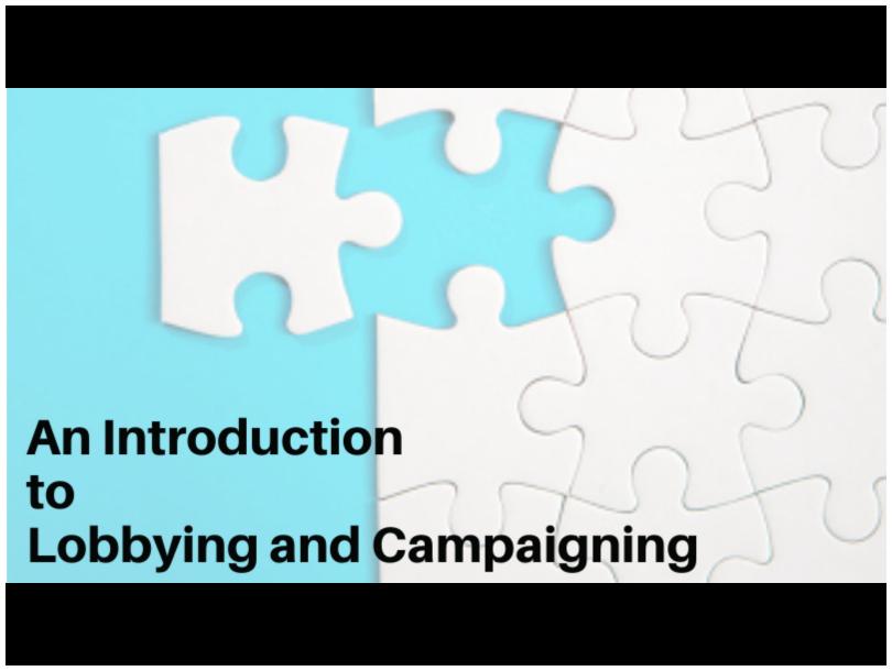 Introduction to Lobbying and Campaigning