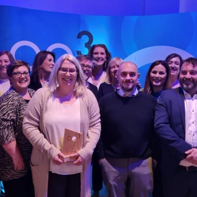 Lynne Kavanagh (front centre) with BCM colleagues at the CO3 Awards 2022