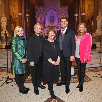 Mary Waide, Regional President of SVP Northern Region, is pictured with Pauline Brown, SVP Regional Manager, Fr Martin O'Hagan, Malachi Cush and Claire McCollum at the launch of SVP's Annual Appeal in Clonard Monastery. www.svp.ie