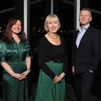 Kerrie Sweeny, CEO of Maritime Belfast Trust, Mary- Thérése McGivern, Outgoing Chair of Maritime Belfast Trust,  Paul Henry, Incoming Chair of Maritime Belfast Trust 