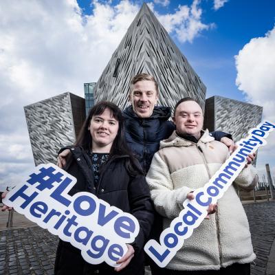 Four G Day Opportunity Service members outside Titanic Belfast