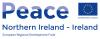 Peace Northern Ireland - Ireland in blue with European flag on white background